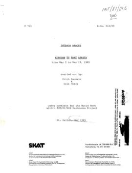 UNDP/INT/81/026 - Rural Water Supply Handpumps Project - Fields, Trials and Technology Development Project - 1984 / 1986 Documents - Volume 1