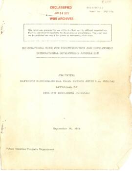 Argentina - Power - Servicios Electricos del Gran Buenos Aires [SEGBA] - Reports