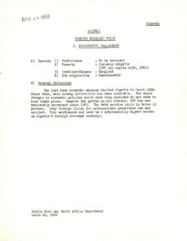 Economic Committee Papers - Algeria - Country Economic Brief - Qualitative Evaluation