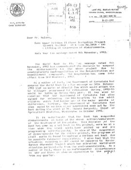 Upper Krishna Irrigation Project (02) - India - Credit 2010, Loan 3050 - P009898 - Special OED Study - Correspondence - Volume 3