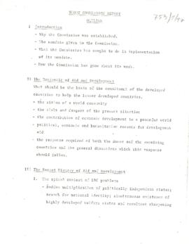 Outline of the Report