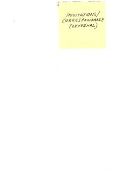 50th Anniversary Secretariat [HROAN] - External Actors - Invitations, Correspondence