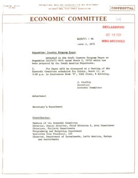 Economic Committee Papers - Argentina - EC/O/71/46 - Country Program Paper