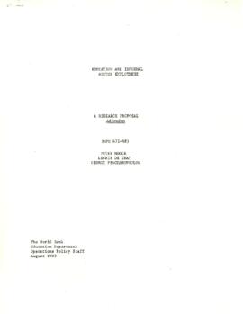 Informal Sector - Proposal Preparation - August 1983 - RPO 672-98