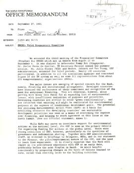 United Nations Conference on Environment and Development [UNCED] - Correspondence