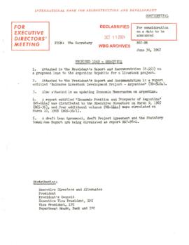Economic Committee Papers - Argentina - R67-96 - Proposed Loan