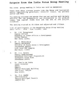 Outputs from the India Focus Group Meeting