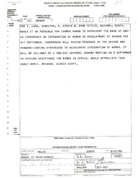 Women in Development - United Nations Economic and Social Council [UNECA] - Correspondence