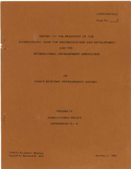Volume 4, agricultural policy appendices VI-X