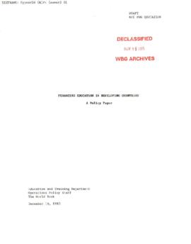 Financing Education in Developing Countries - Conflict - Win / Lose - Policy Paper